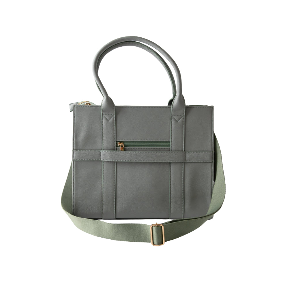 Blossoms Series  Structured Tote Bag - EVERGREEN