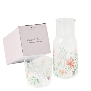 Plumberry Series Printed Carafe with Glass