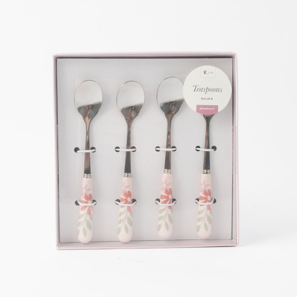 K&Co. Plumberry series Printed Teaspoon 4pk - PLUMBERRY