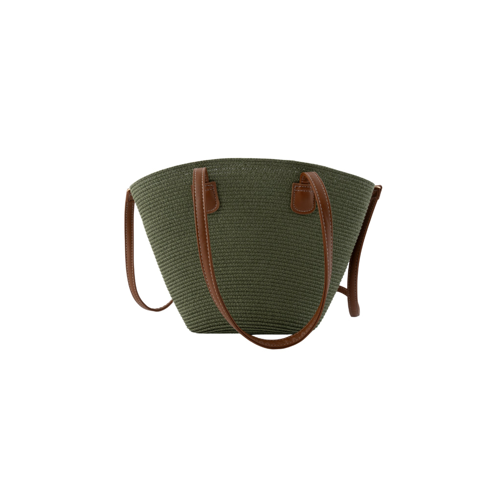 K&Co Sorrento Straw Tote Bag Mini - KHAKI