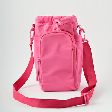 K&Co Sorrento Nylon Drink Bottle Bag - FUCHSIA