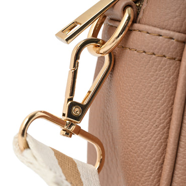 Belle Collection Textured Strap Side Bag - MOCHA