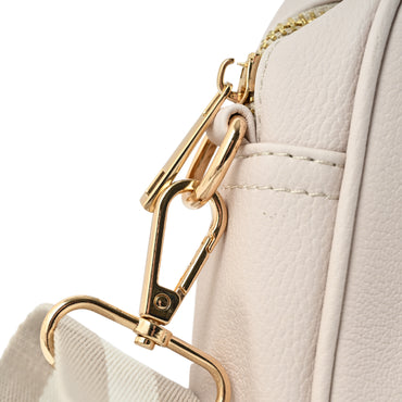 Belle Collection Textured Strap Side Bag - TAUPE