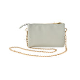 Belle Collection Multi-Gusset Side Bag with Chain Strap - SAGE