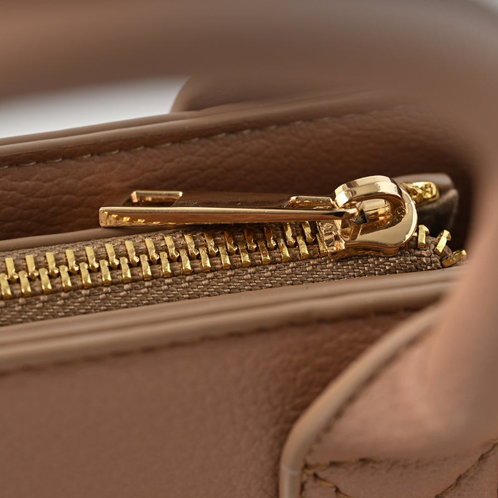 Belle Collection Structured Mini Tote Bag - MOCHA