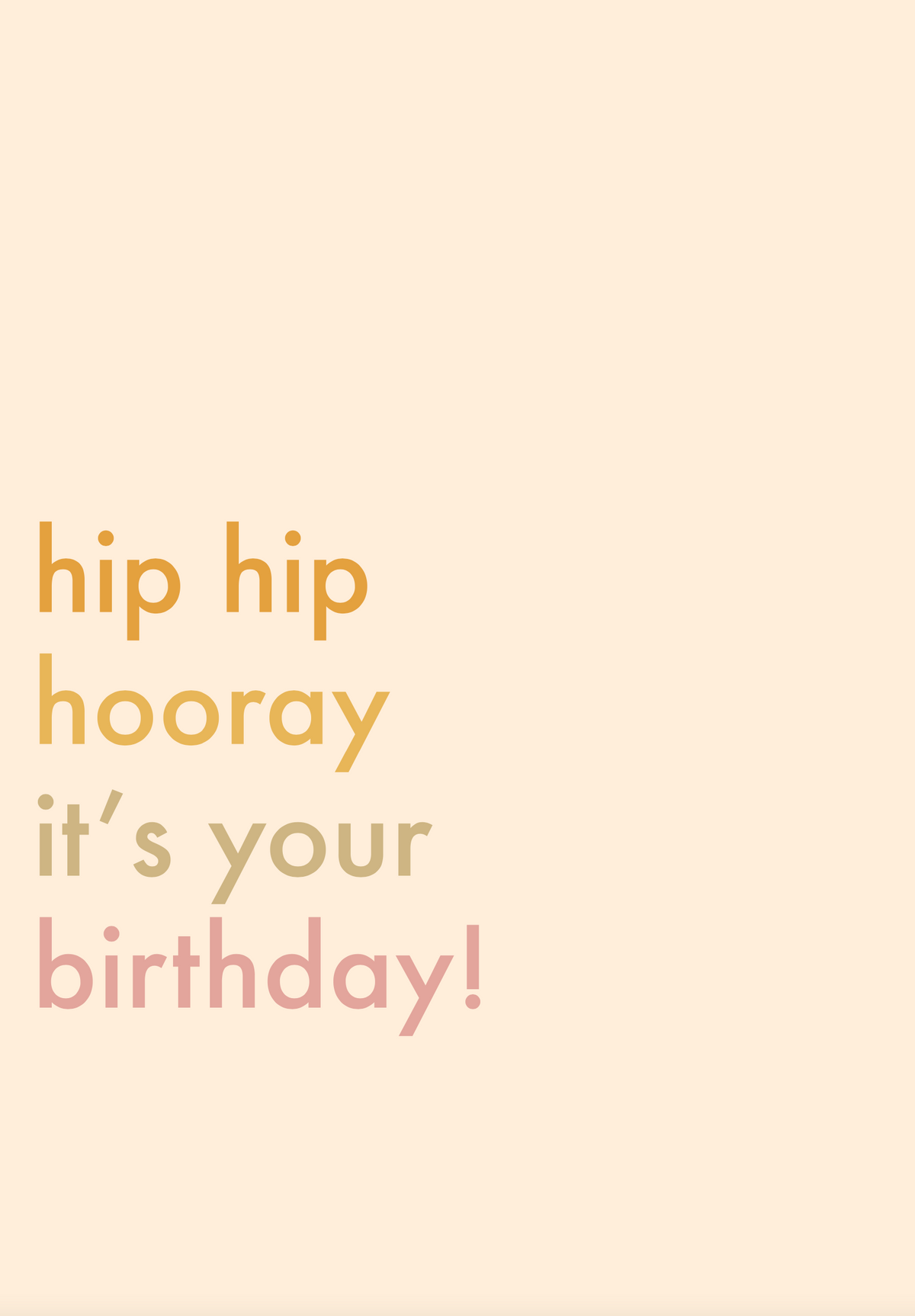 Greeting Card Sunshine - HIP HIP