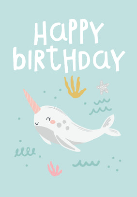 Greeting Card - WHITE NARWHAL