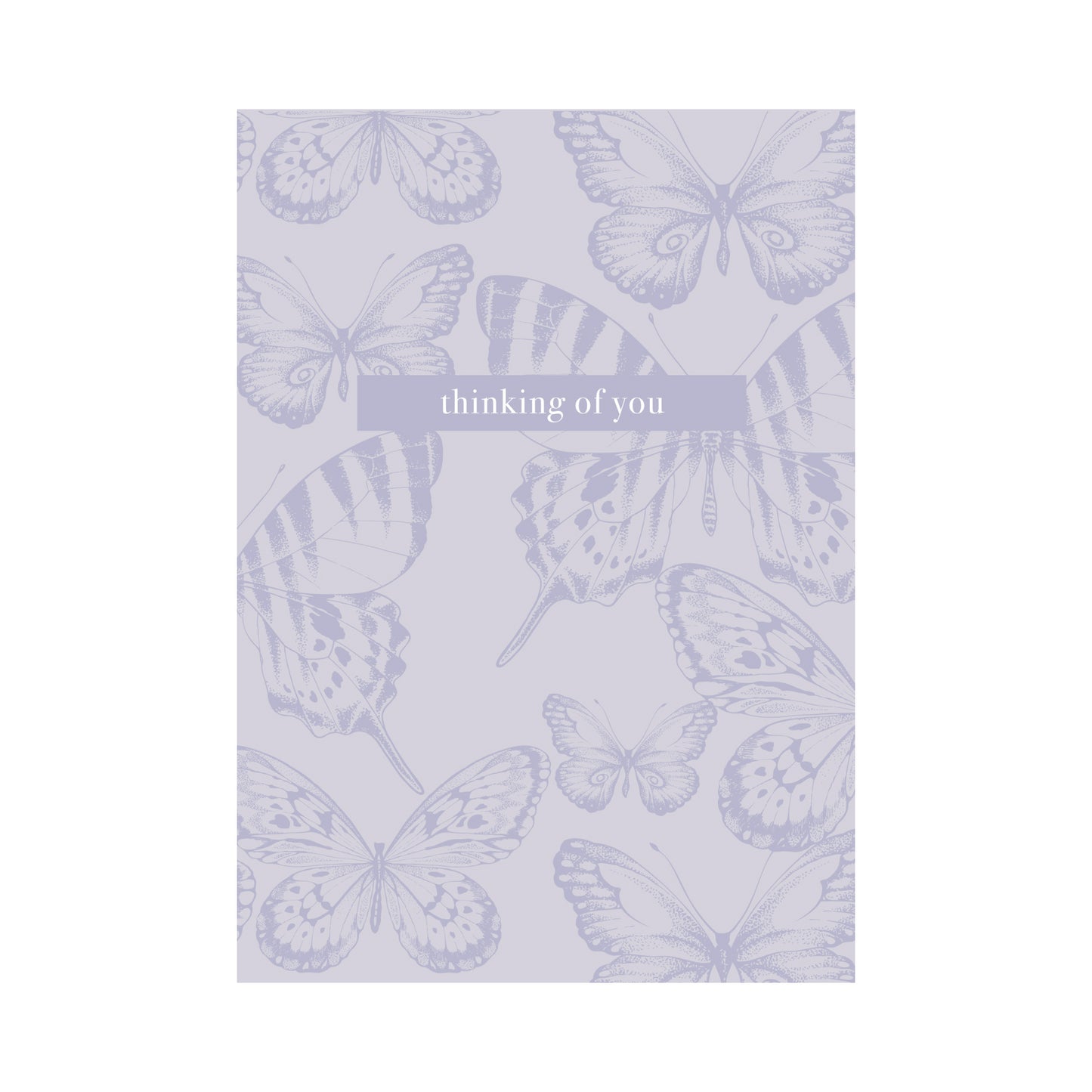 Greeting Card Thinking Of You - Lilac Butterflies