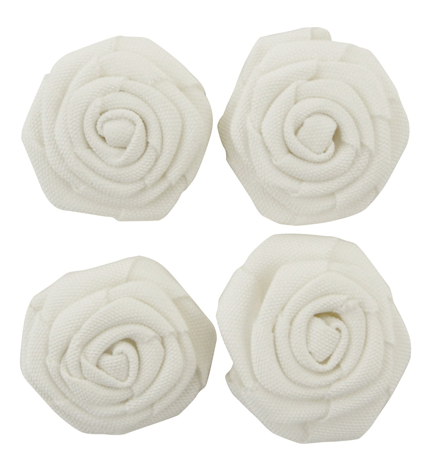 Burlap White Flowers 40mm 4pk