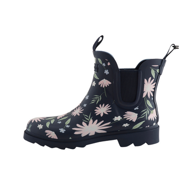 Ankle Gumboots - Navy Floral Size 10