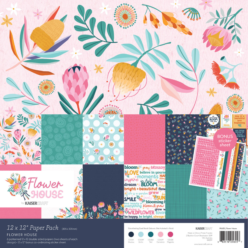 Flower House Paper Pack Bonus Sticker Sheet