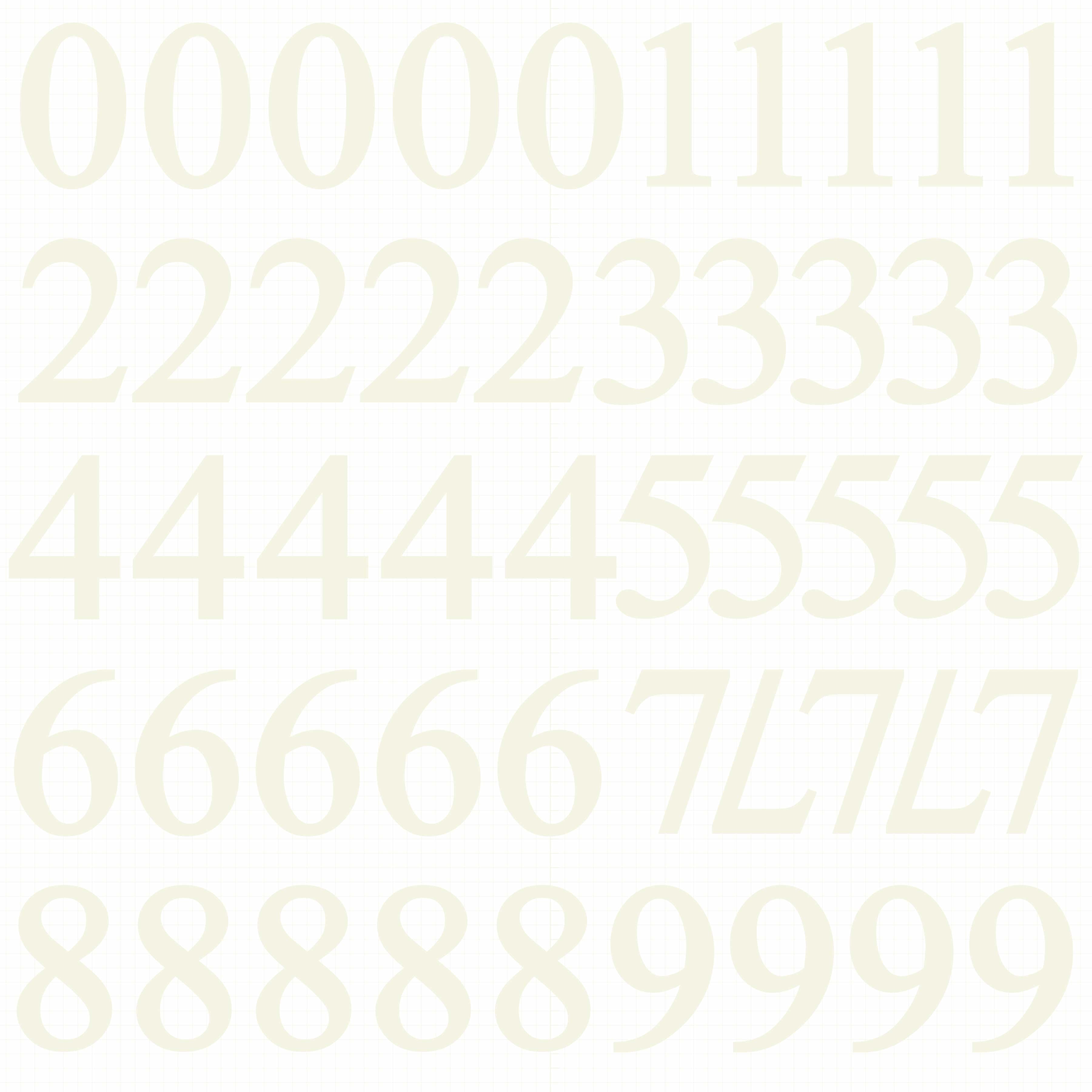 Alpha Stickers - Number Ivory