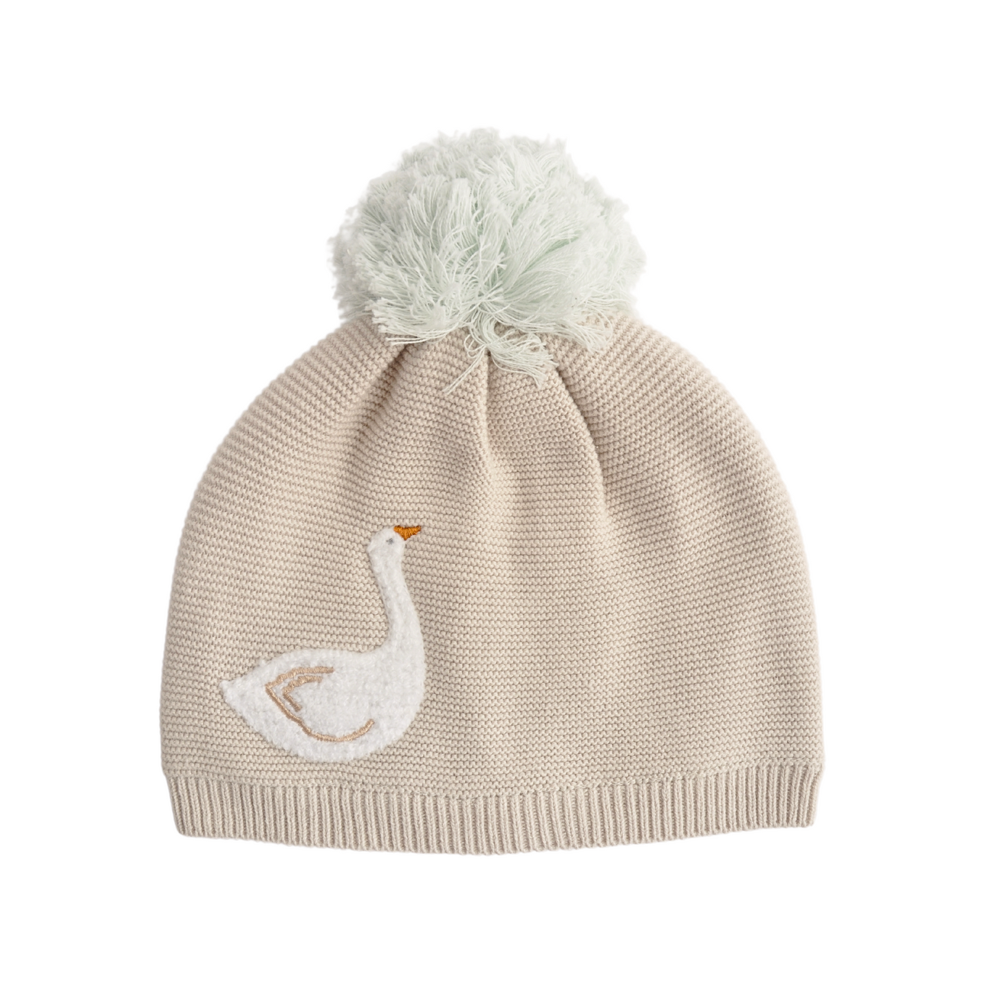 Baby Knitted Beanie - Goose 6-12M