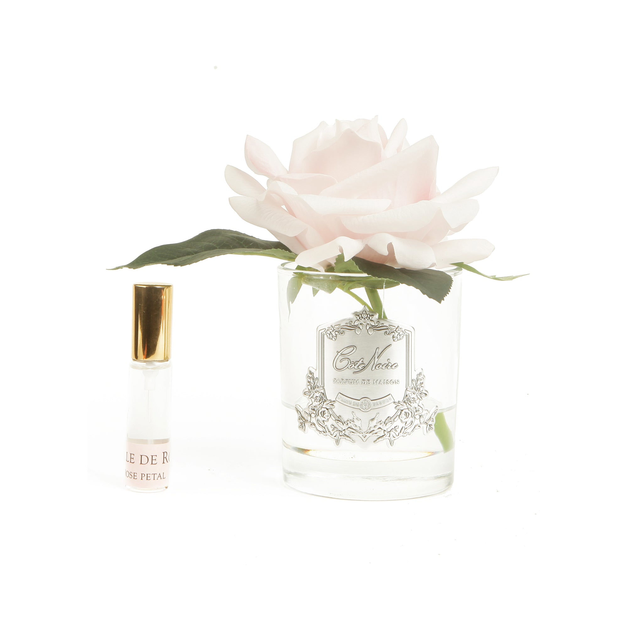 Cote Noire Single Rose - Clear Silver - French Pink