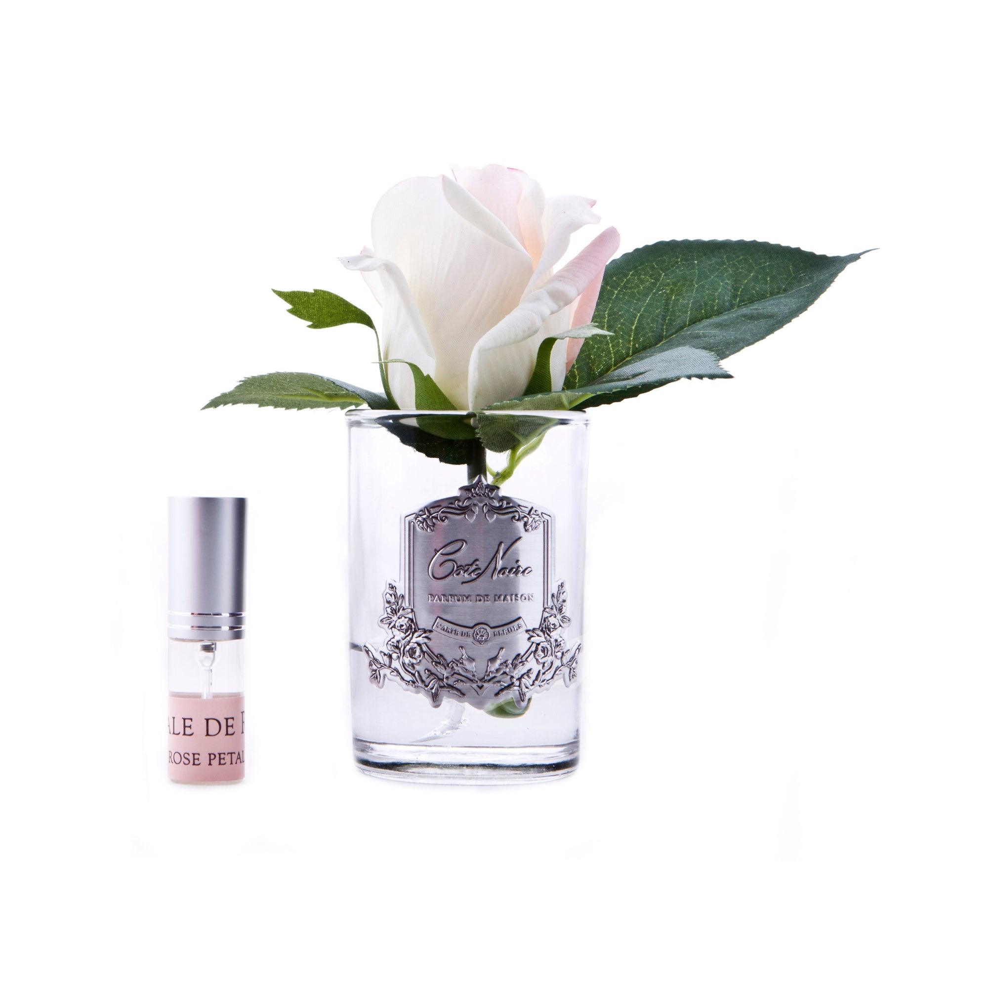 Cote Noire Rose Bud - Clear Silver - Pink Blush
