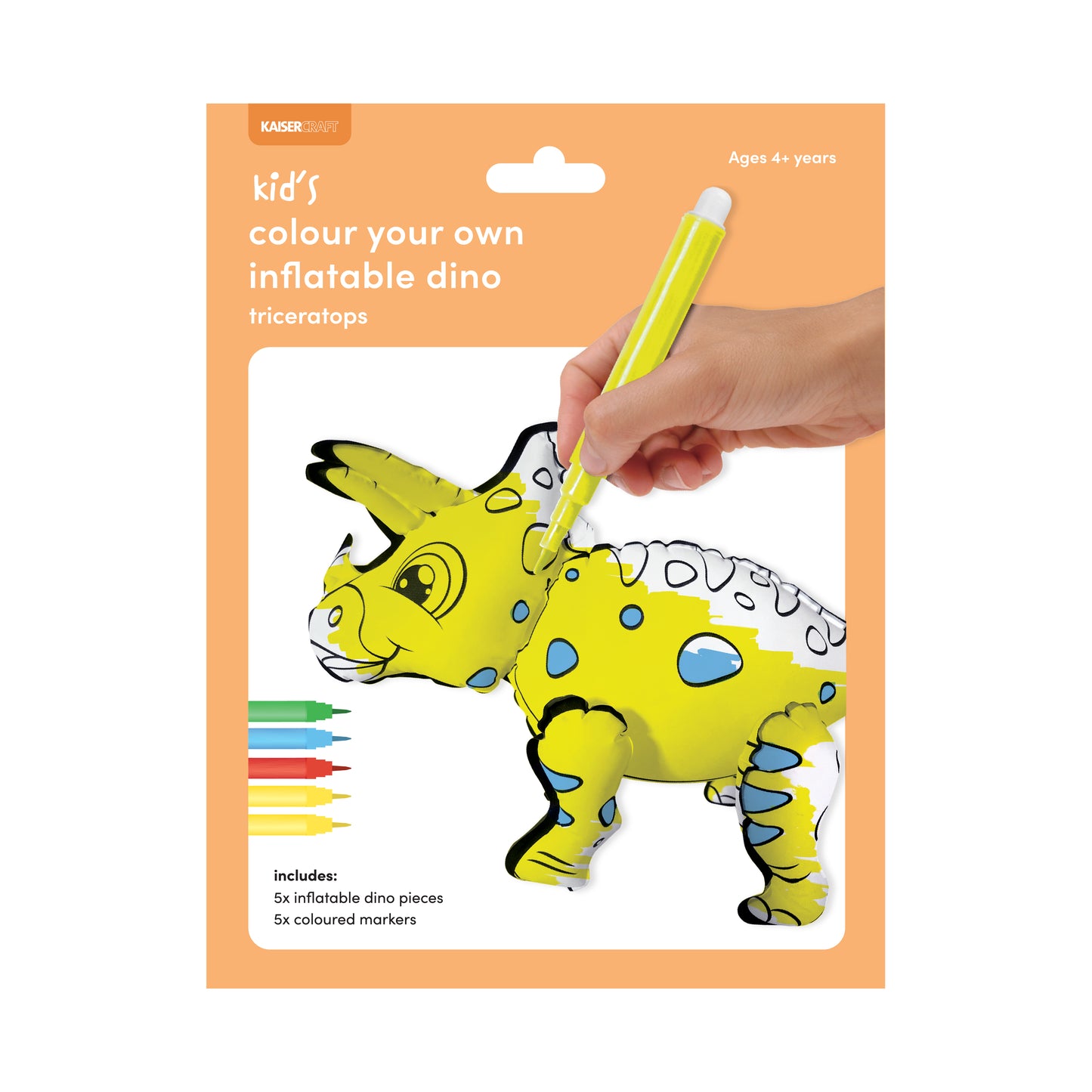 Colour Your Own Inflatable Dino - Triceratops