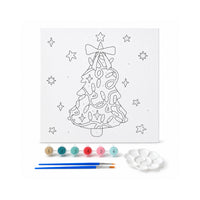 Christmas Kids PBN 30x30 Canvas - TREE