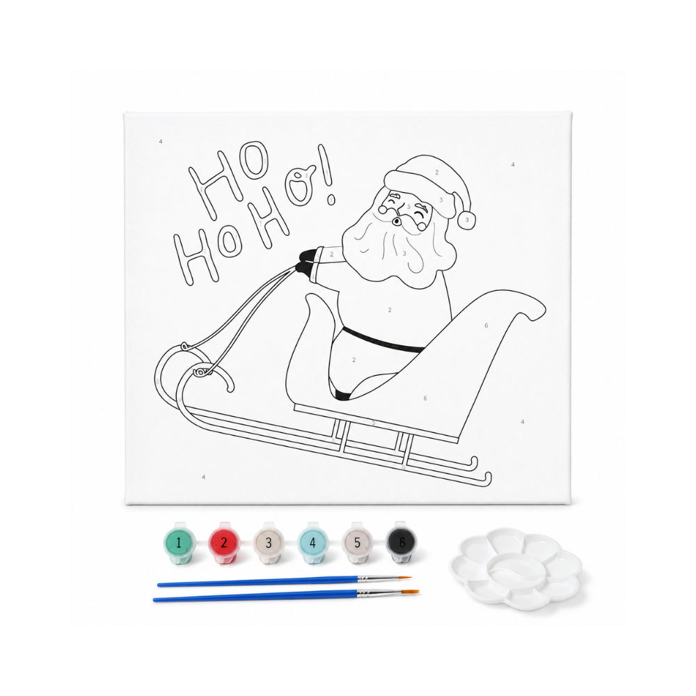 Christmas Kids PBN 30x30 Canvas - HO HO HO