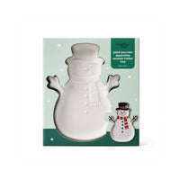 Christmas Kids Paint Your Own Ceramic Trinket Tray - SNOWMAN