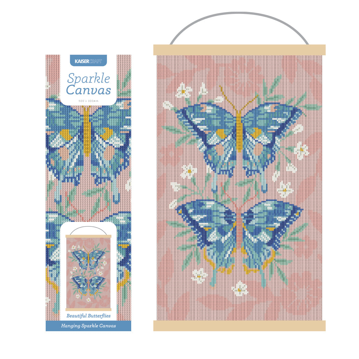 Sparkle Hanging Canvas 30x50cm - Beautiful Butterflies