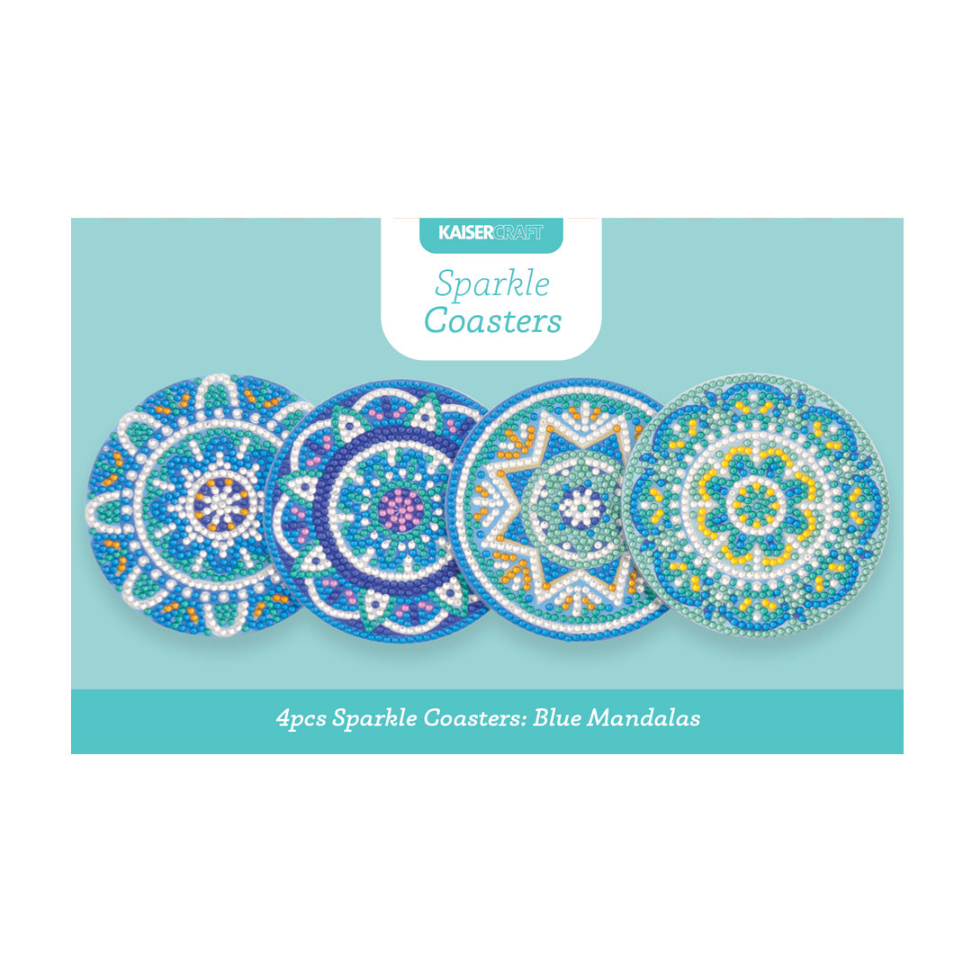 Sparkle 4Pk Coaster - Blue Mandalas