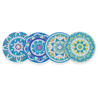 Sparkle 4Pk Coaster - Blue Mandalas