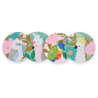 Sparkle 4Pk Coaster - Birds & Blooms