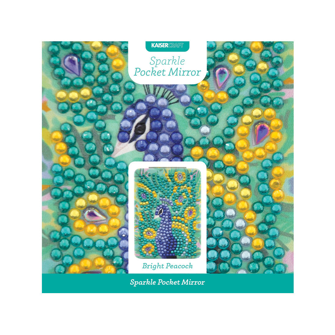 Kaisercraft Sparkle Pocket Mirror - BRIGHT PEACOCK RECTANGLE