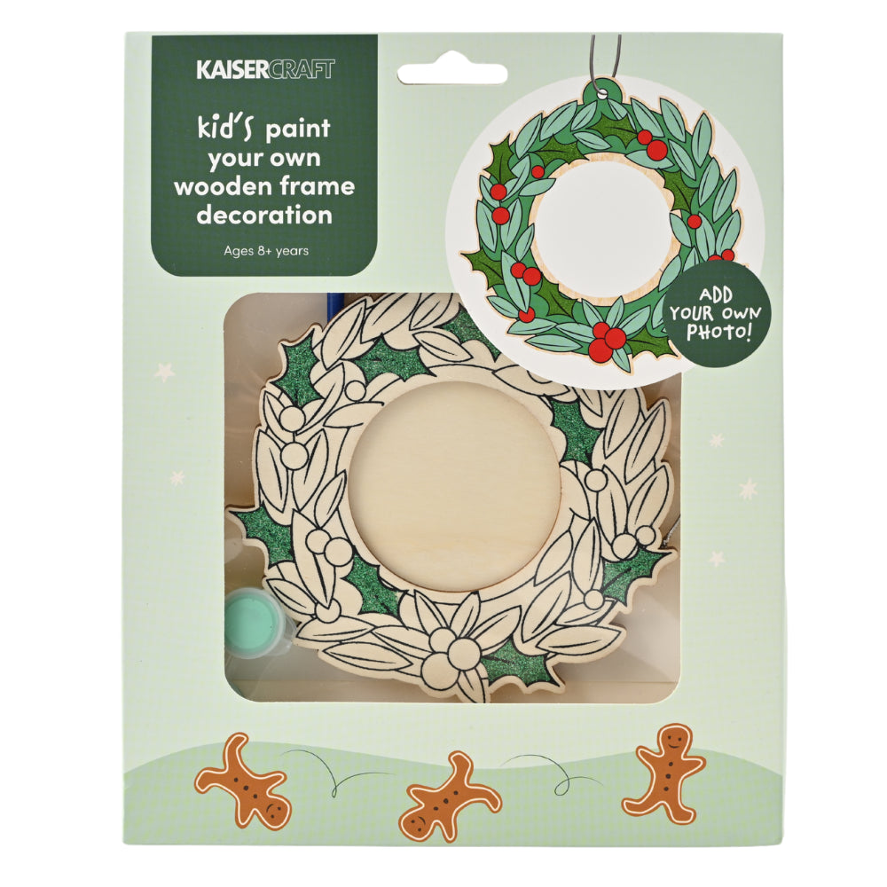 Kaiser Mini Christmas Paint Your Own Wooden Frame Decoration - Wreath