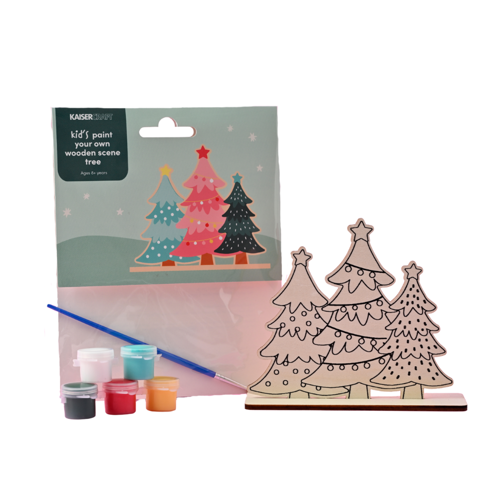 Christmas Paint Your Own Wooden Orament Painting Set - Trees
