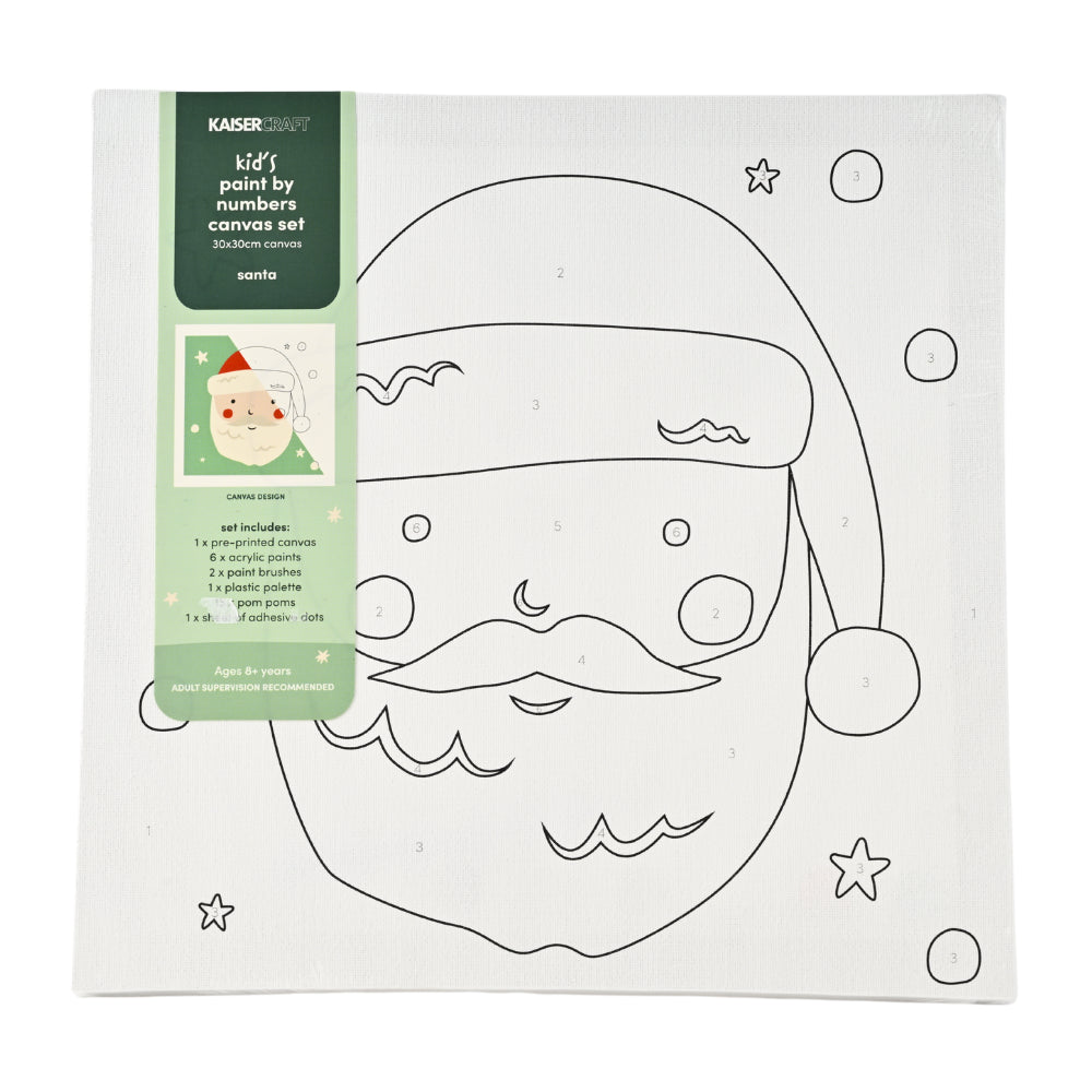 Christmas Paint By Numbers Mini Canvas 30x30cm - Santa