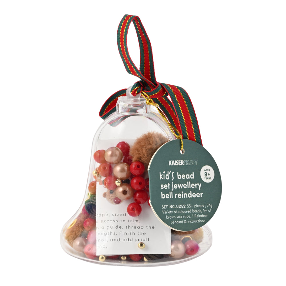 Christmas Bead Set Keychain Decorations - Bell Reindeer
