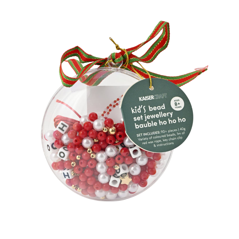 Christmas Bead Set Keychain Decorations - Bauble Ho Ho Ho