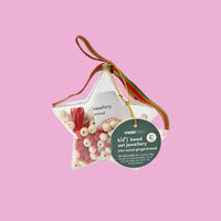 Christmas Bead Set Keychain Decorations - Star Wood Gingerbread