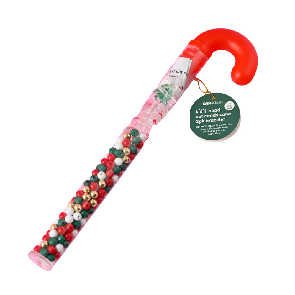 Christmas Kid's Bead Set Candy Cane - 3 pack Bracelet