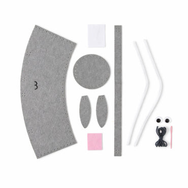 Kids Easter MYO Felt Basket - GREY MARLE RABBIT