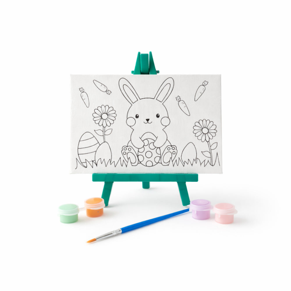 Kids Easter PYO Mini Canvas & Easel - EASTER BUNNY