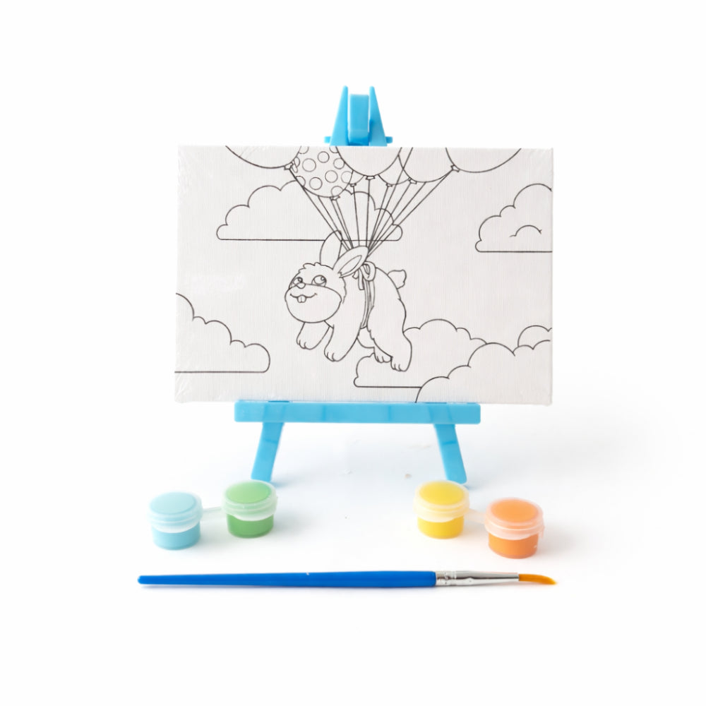 Kids Easter PYO Mini Canvas & Easel - BUNNY BALLOONS