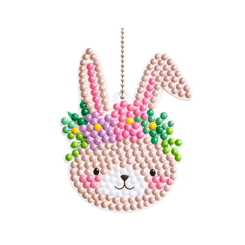 Hoppy Times Kids Easter Sparkle Keyring - FLORA BUNNY