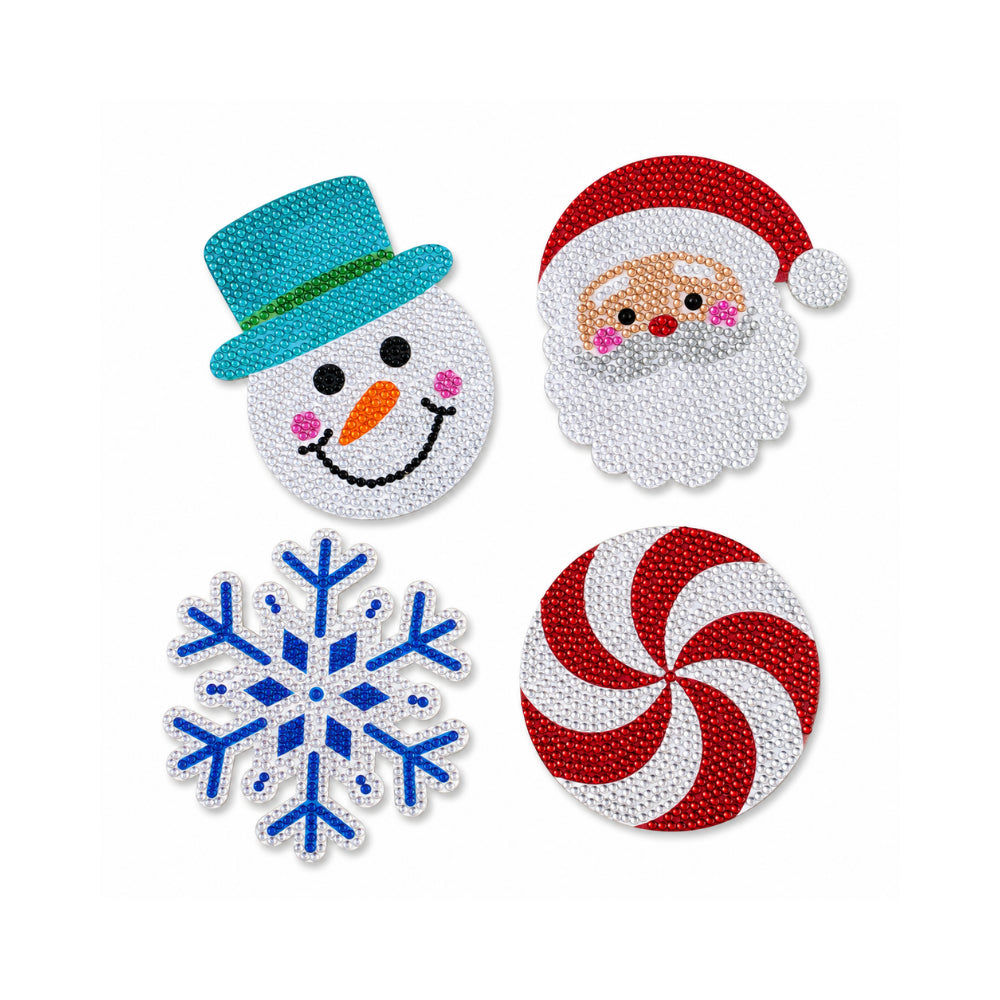 Christmas Sparkle Coasters Kit 4 Pack - FESTIVE