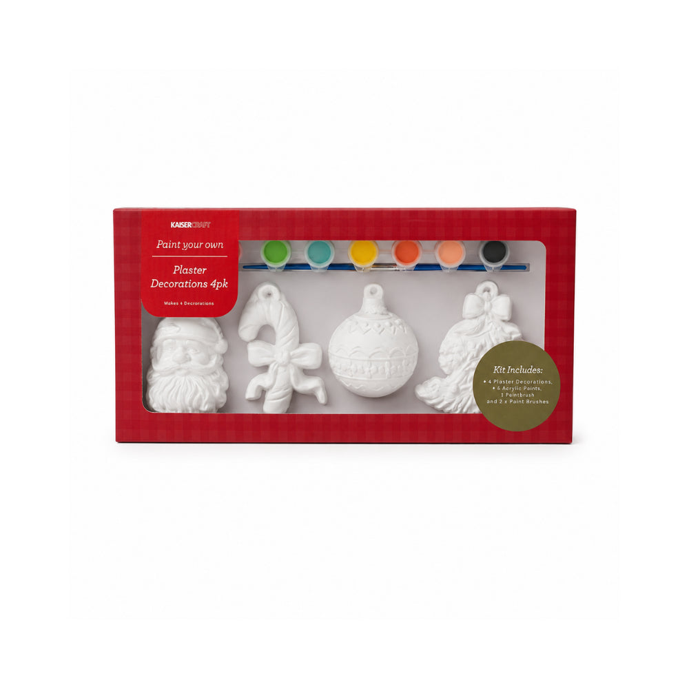 Christmas Paint Your Own Plaster Decorations 4 Pack