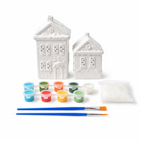 Christmas Paint Your Own Clay Decorations 2 Pack - HOUSES
