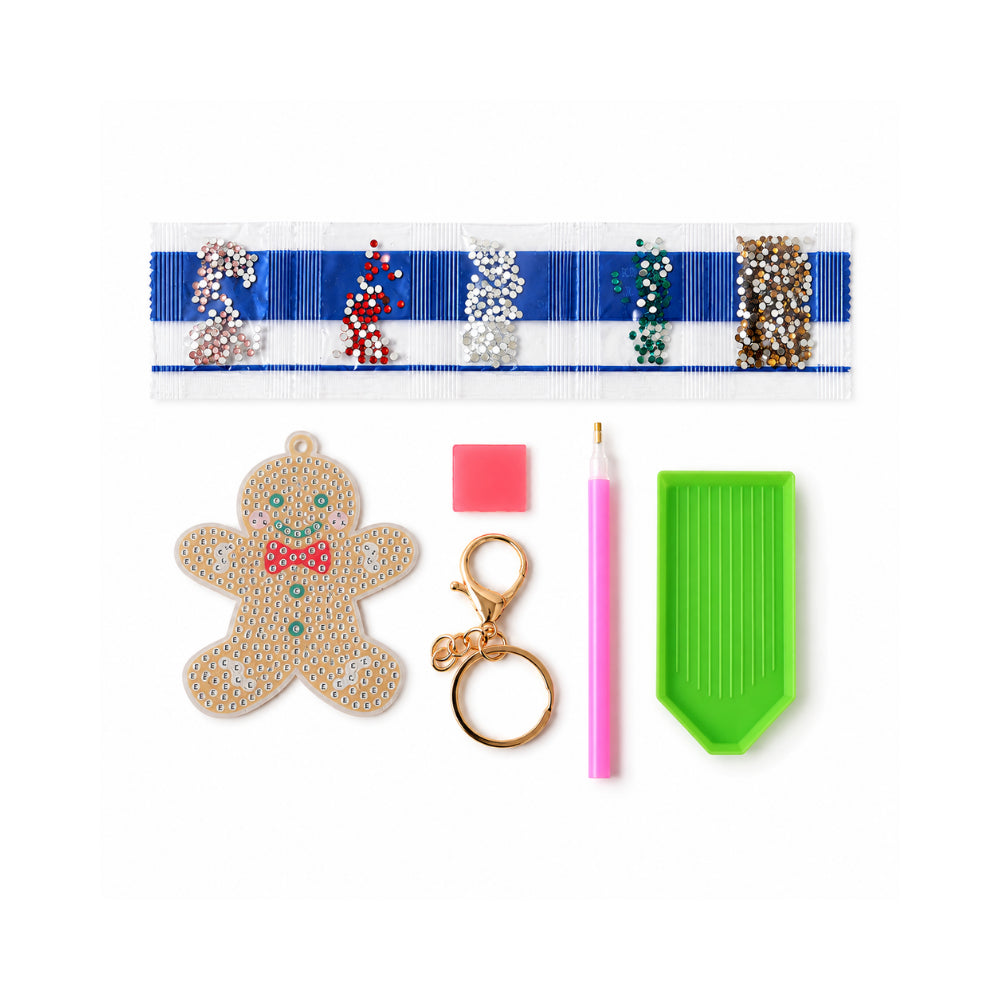 Christmas Sparkle Keyring - GINGERBREAD MAN