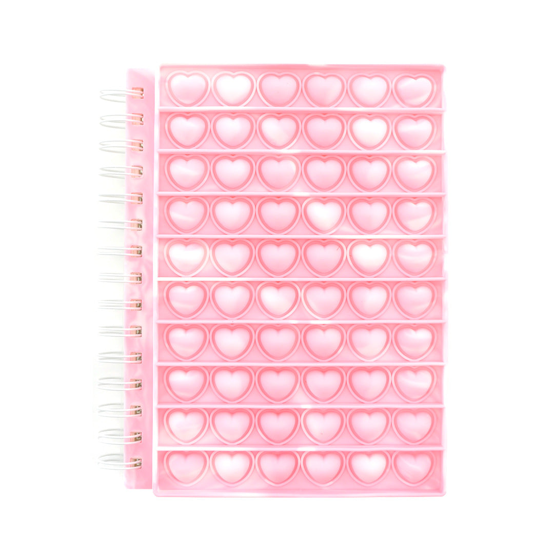 Fidget Notebook - Pink Heart Marble