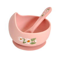 Baby Silicone Bowl & Spoon Set - Daisy