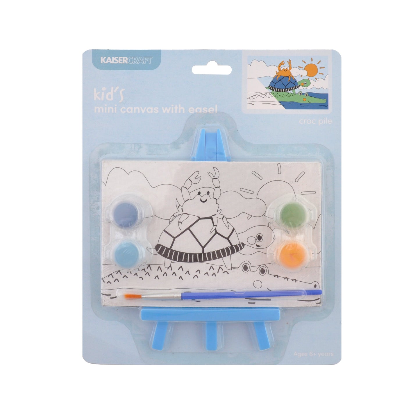 Kids Mini Canvas with Easel - CROC PILE