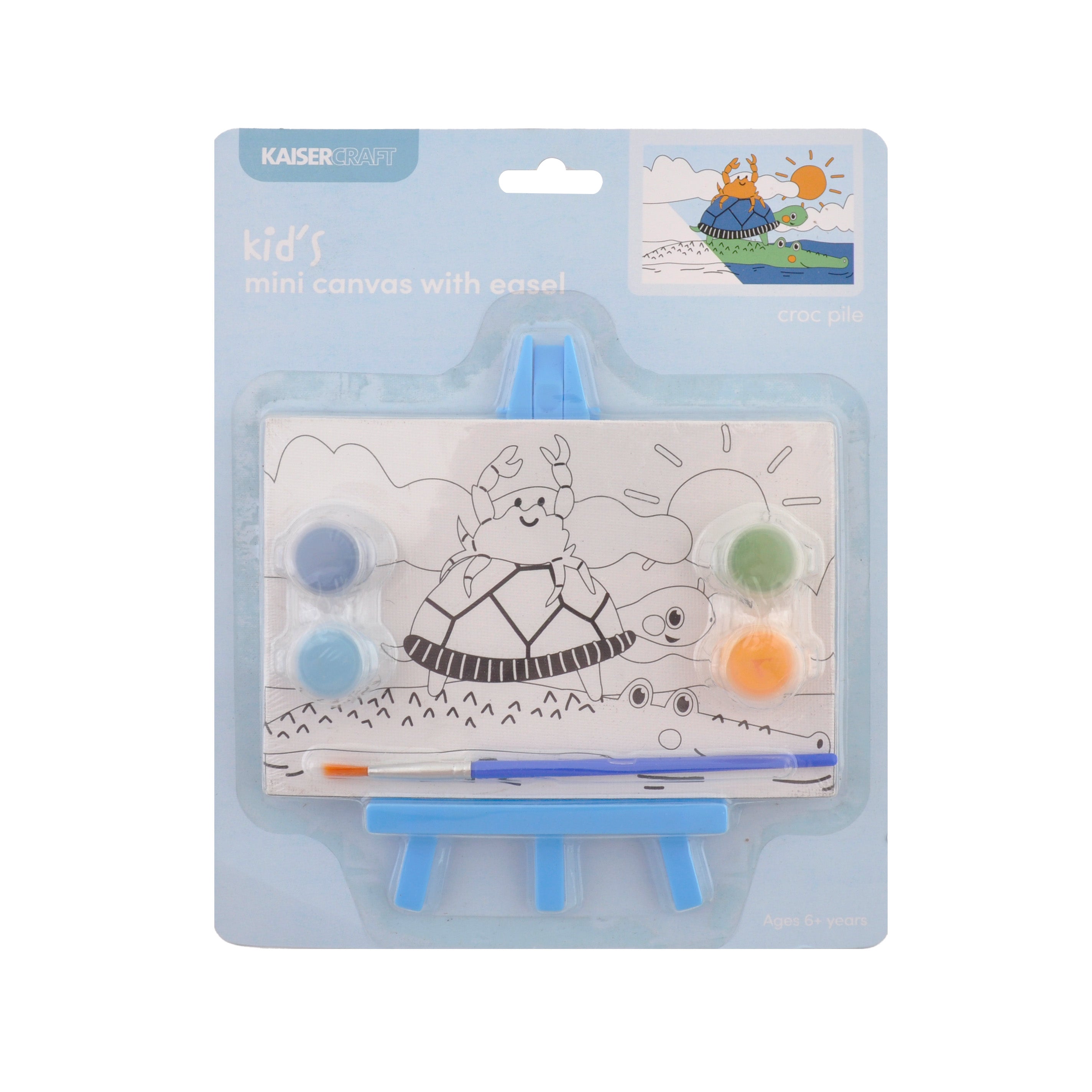 Kids Mini Canvas with Easel - CROC PILE