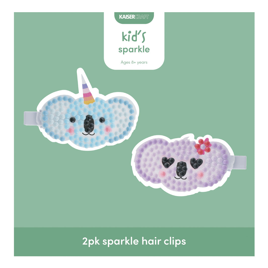 Mini Sparkle Hair Clips 2pk - Koala