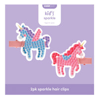 Mini Sparkle Hair Clips 2pk - Unicorns