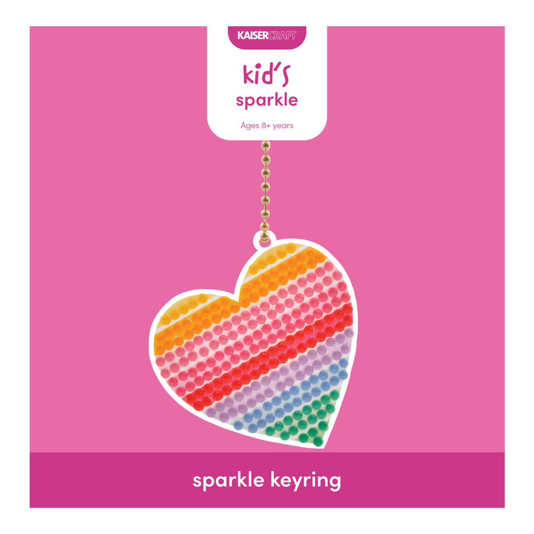 Mini Sparkle Keyring - RAINBOW HEART